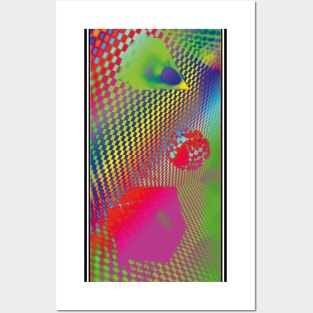 Rainbow Saturated 3d Geometric Shapes Posters and Art